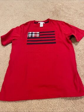 Red Plaid Flag Graphic T-Shirt